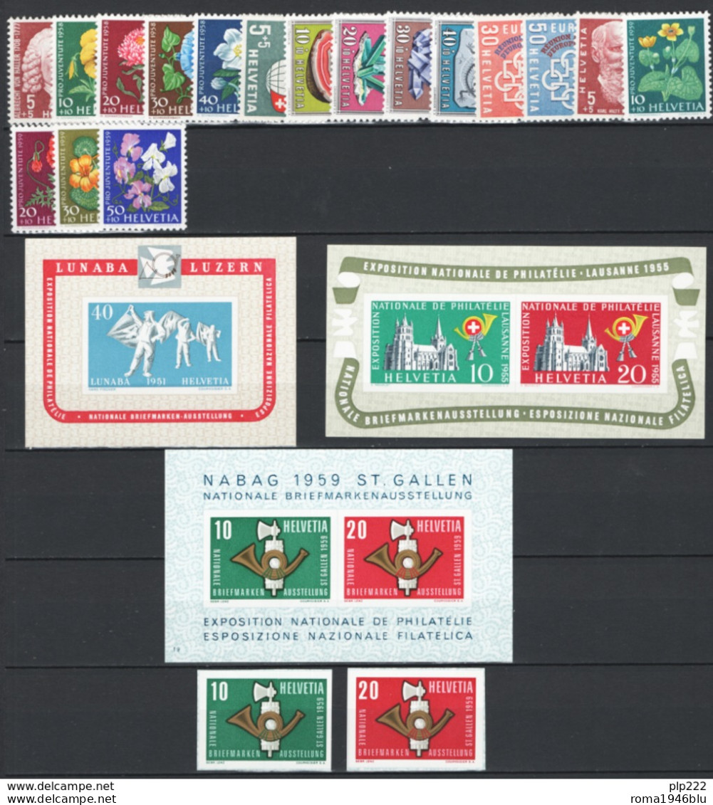 Svizzera 1950/59 Periodo Completo /Complete Period **/MNH VF - Unused Stamps