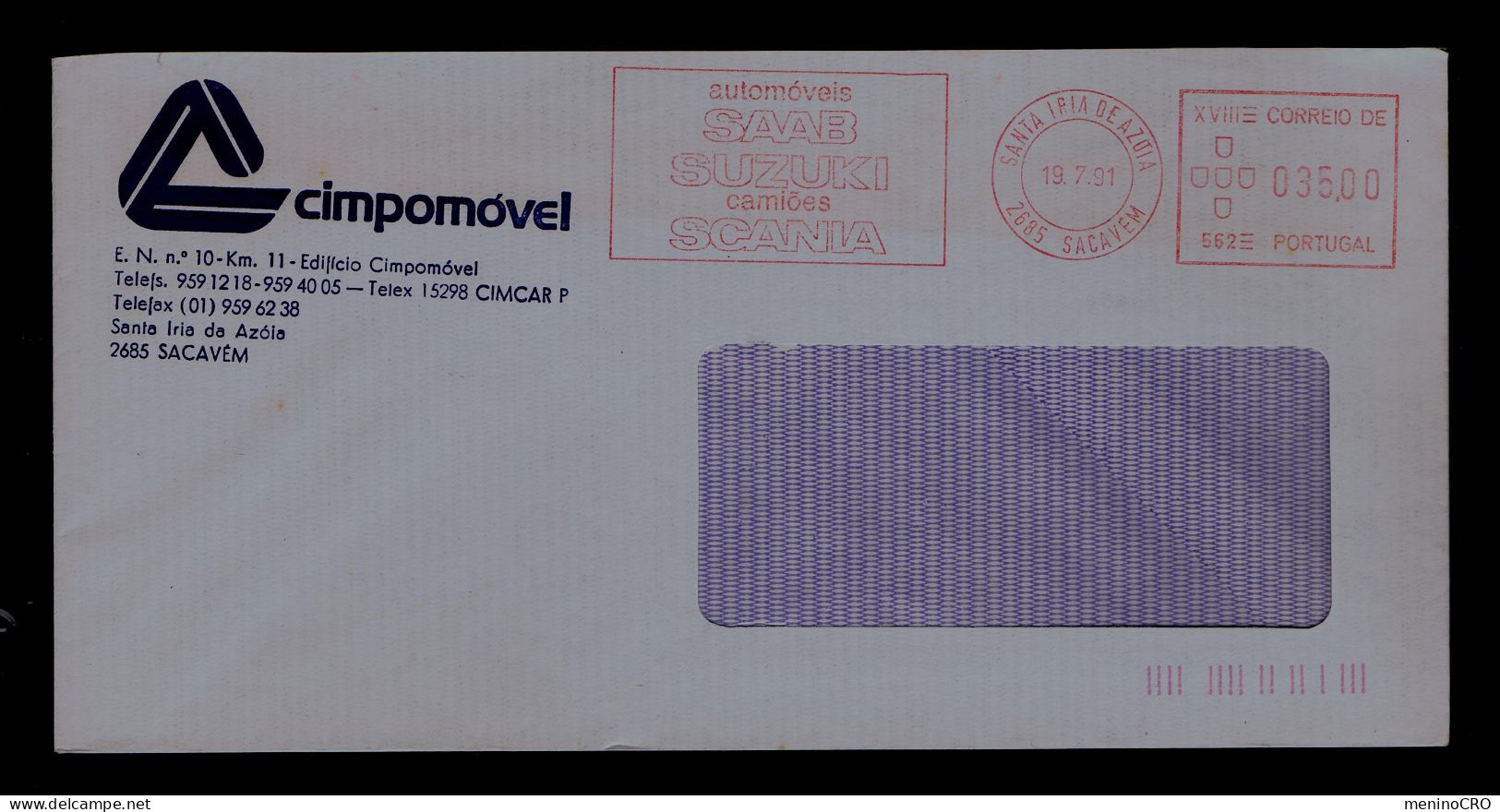 Gc8034 PORTUGAL EMA "SCANIA Trucks +SAAB -SUZUKI Auto" -CIMPOMÓVEL Cars Publicitary Cover  Mailed 1991 - Camion