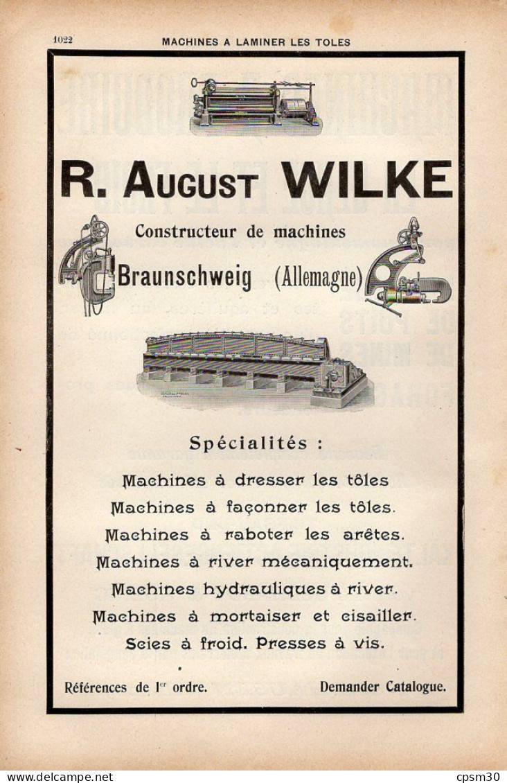 PUB 1907 - Machine à Produire La Glace Et Le Froid à Nordhausen (Allemagne) Machine à Laminer Lrd Toles (Braunschweig) - Verzamelingen & Kavels