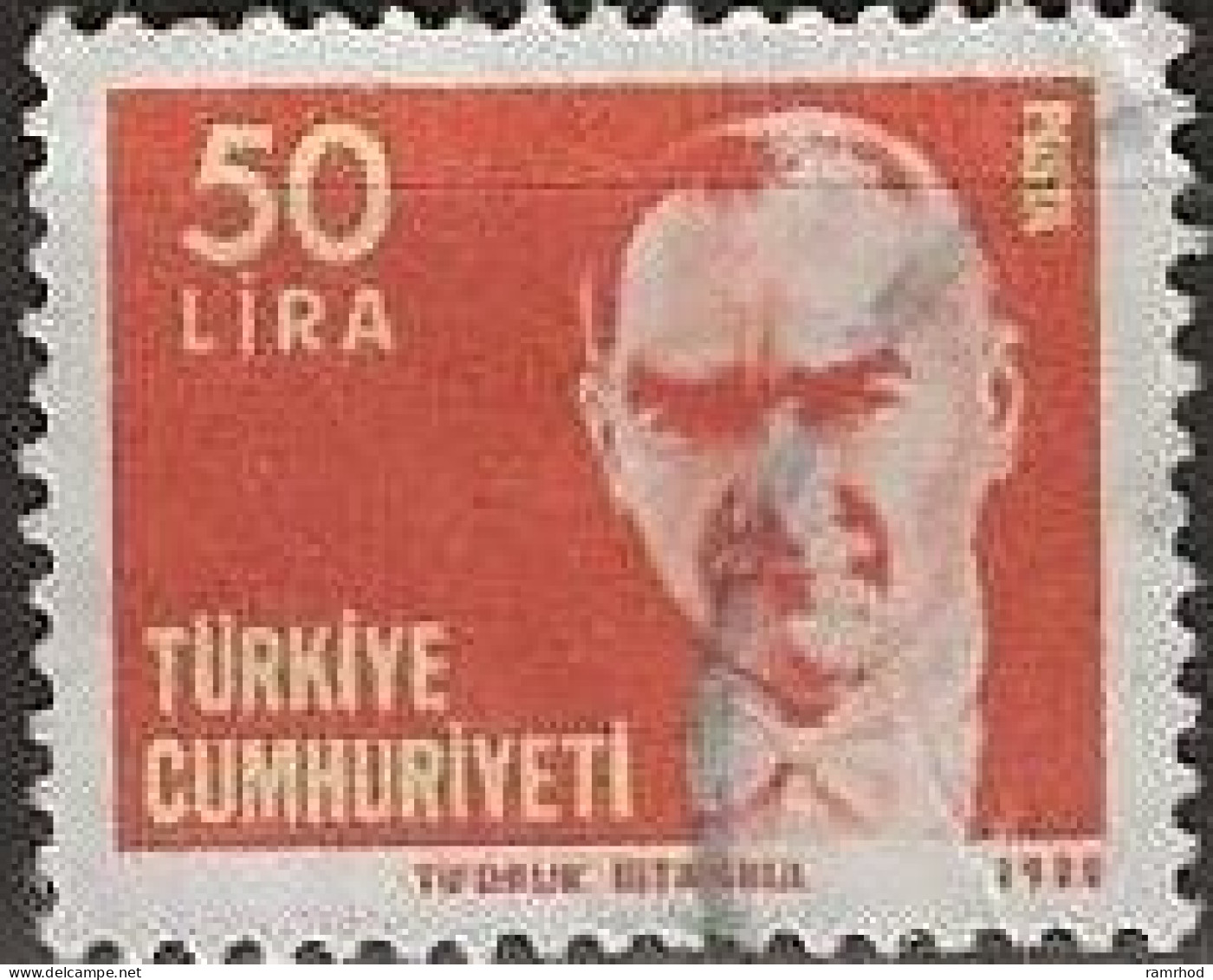 TURKEY 1980 Kemal Ataturk -  50l. - Red And Yellow FU - Used Stamps