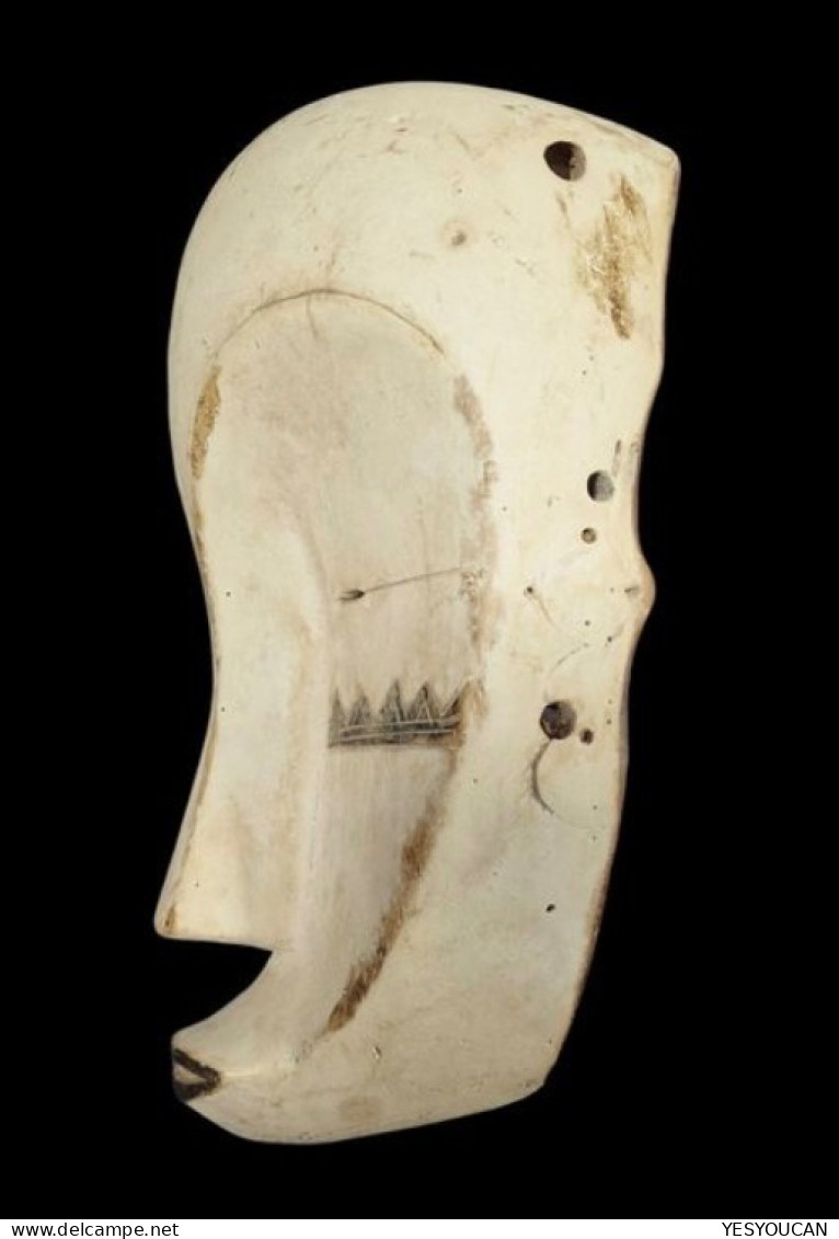 Rare Masque Fang En Bois, Ngil, Gabon, XX.siècle, Art Africain  (African Tribal Statue Afrique Africa - Arte Africana