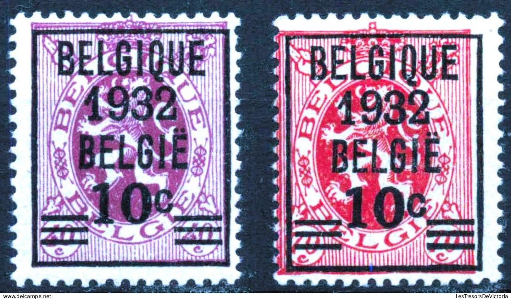 Timbre - Belgique - COB 333/34** MNH - Type Lion Hérldique - 1932 - Cote 28 - Nuevos