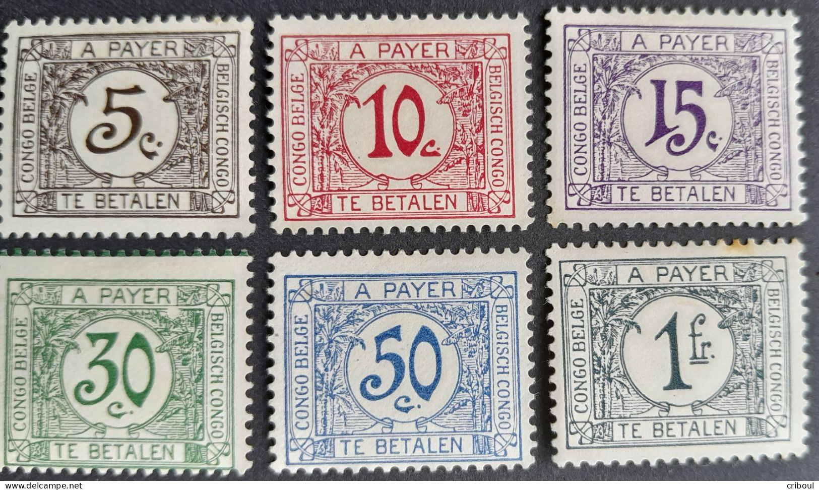 Congo Belge Belgium Congo 1923 Taxe Yvert 66 67 68 69 70 72 * MH - Neufs