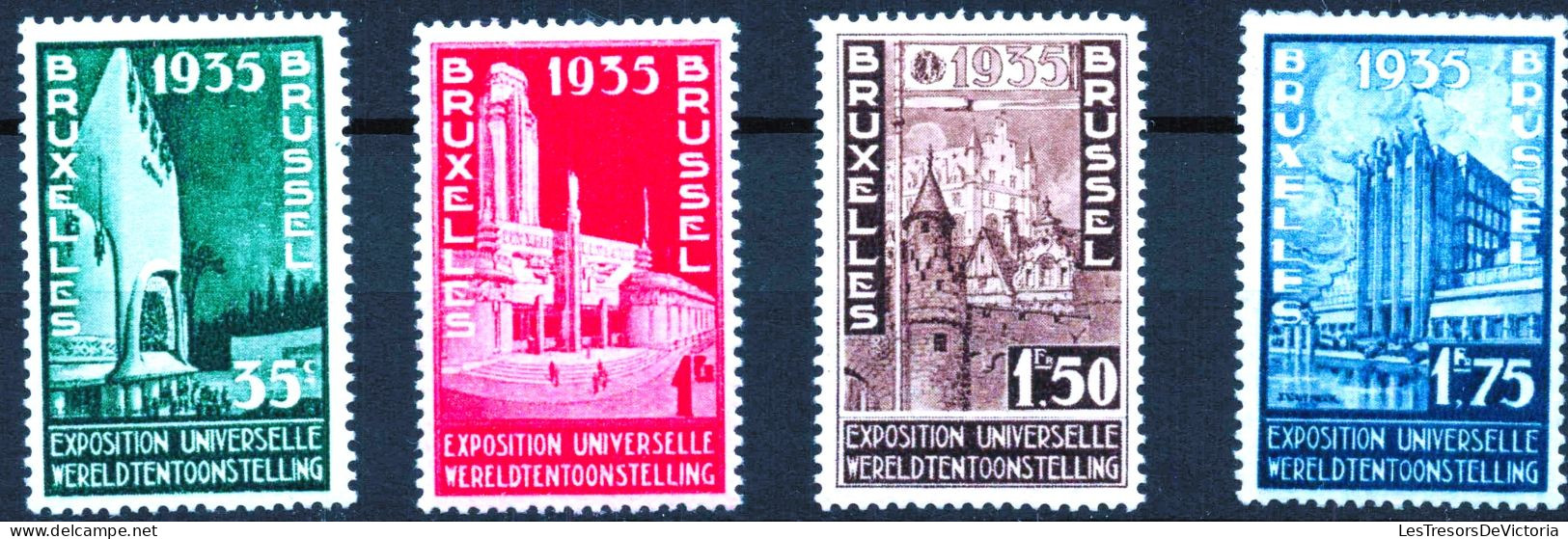 Timbre - Belgique - COB 386/89** MNH - 1934 - Exposition De Bruxelles 1935 - Cote 70 - Nuevos