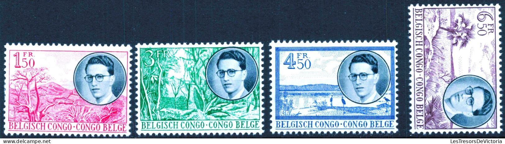 Timbre - Belgique - COB 329/36* -1955 - Voyage Royal Au Congo Predominance Néerlandaise Et Française - Cote 32 - Nuevos