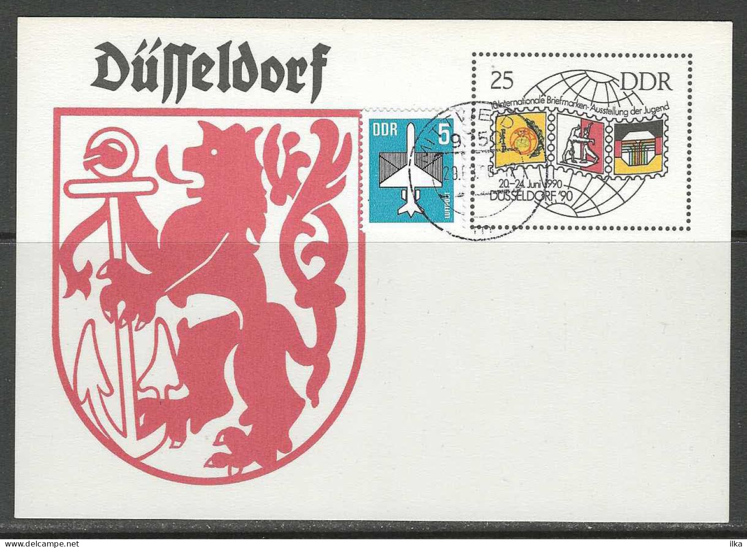 CP - Entier - Briefmarken-Ausstellung Der Jugend Düsseldorf 90 - Obli. Mittweida 29/03/1990. - Cartes Postales - Neuves