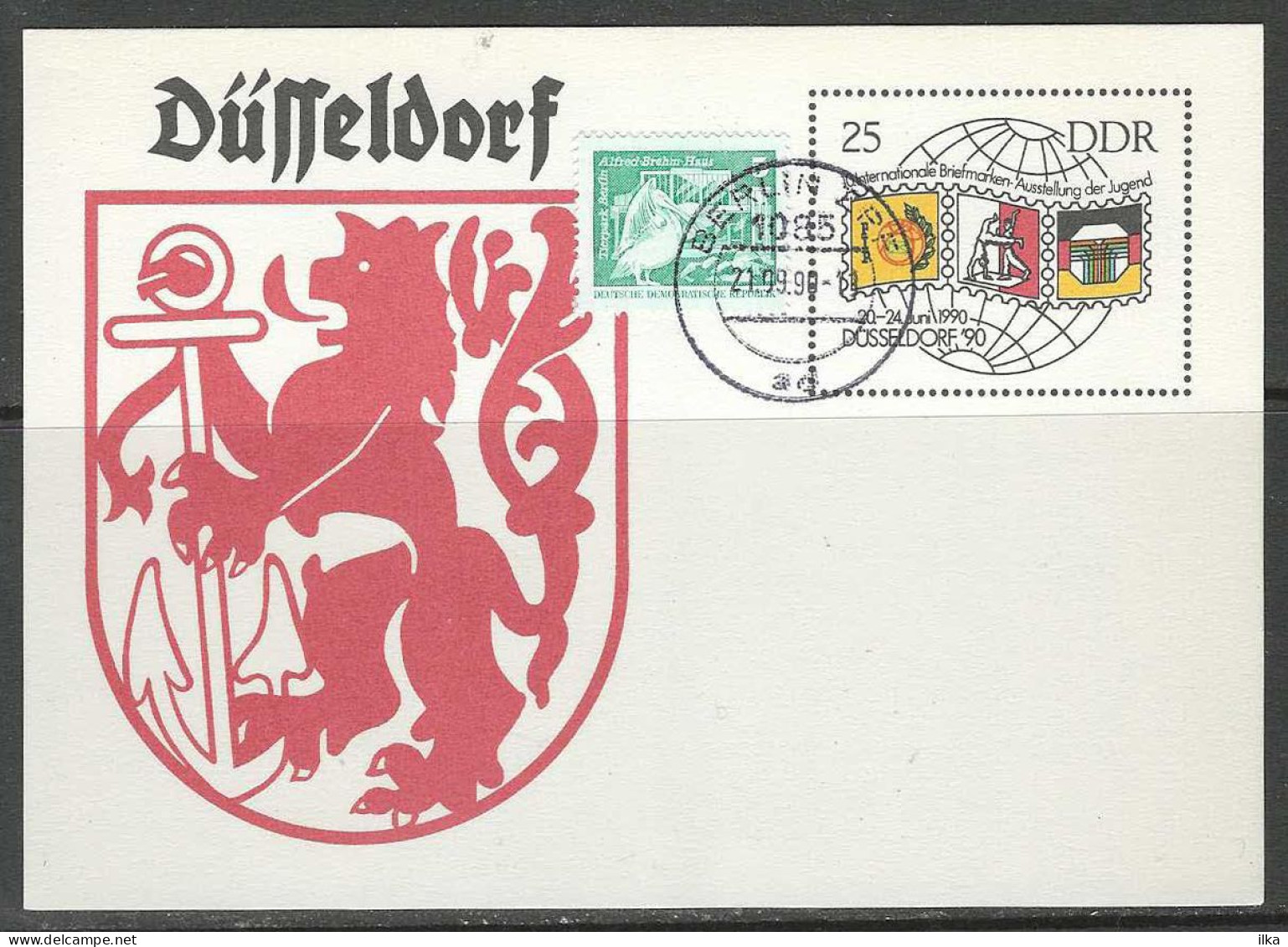 CP - Entier - Briefmarken-Ausstellung Der Jugend Düsseldorf 90 - Obli. Berlin 21/09/1990. - Postkarten - Ungebraucht