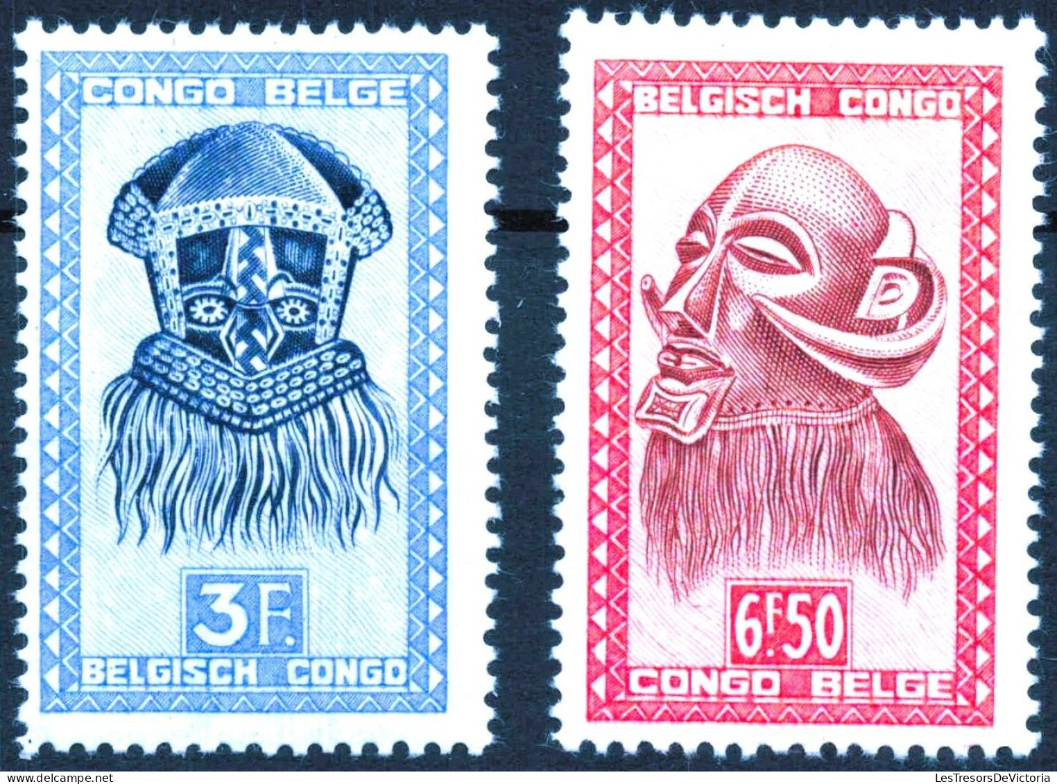 Timbre - Congo Belge - COB 277/95* - 1947 - Artisanat Et Masques - Cote 55 - Neufs