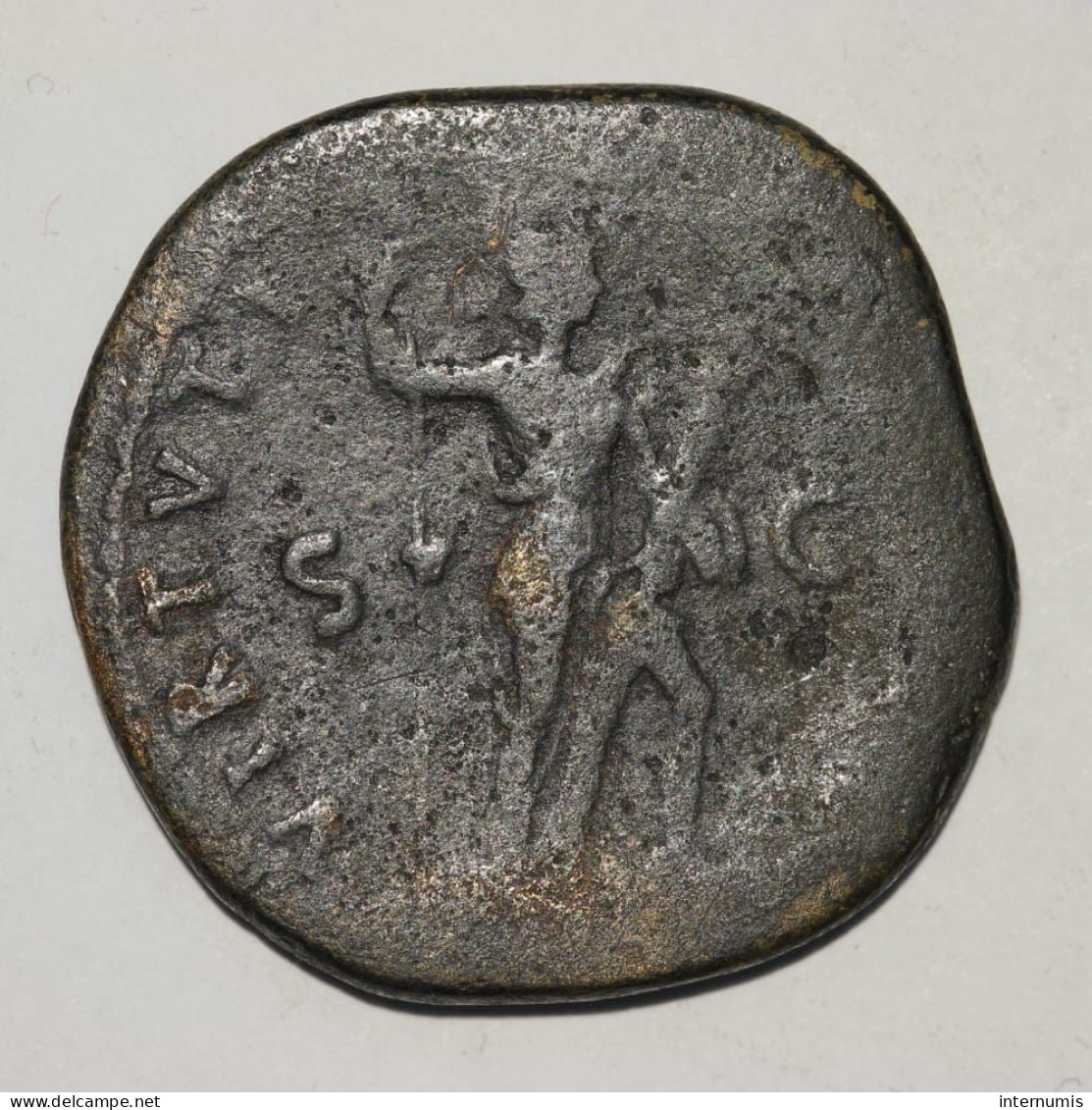 Rome, Domitien (Domitian), Dupondius - VIRTVTI AVGVSTI S C, (90-91), Bronze, TB (F), RIC II.1 #299 - The Flavians (69 AD To 96 AD)