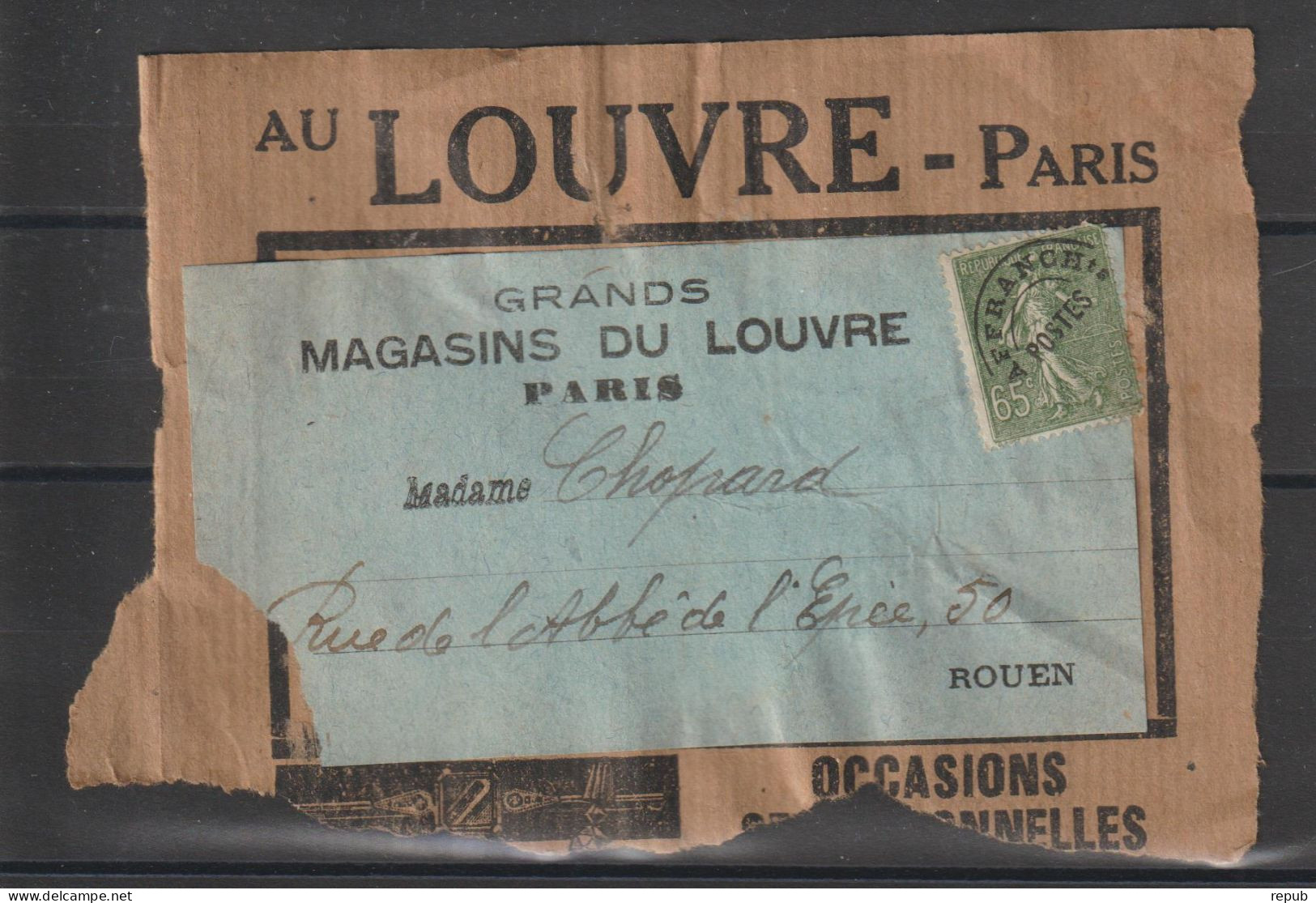 France étiquette Colis Magasin Du Louvre Avec Préo 49 Voir Scan Pour L'état - 1893-1947