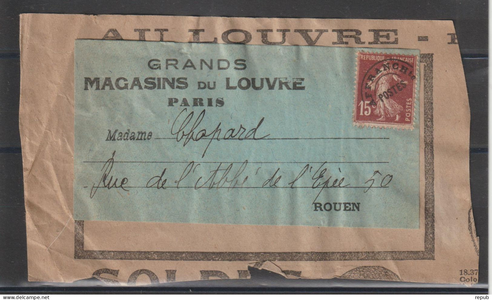 France étiquette Colis Magasin Du Louvre Avec Préo 53 Voir Scan Pour L'état - 1893-1947