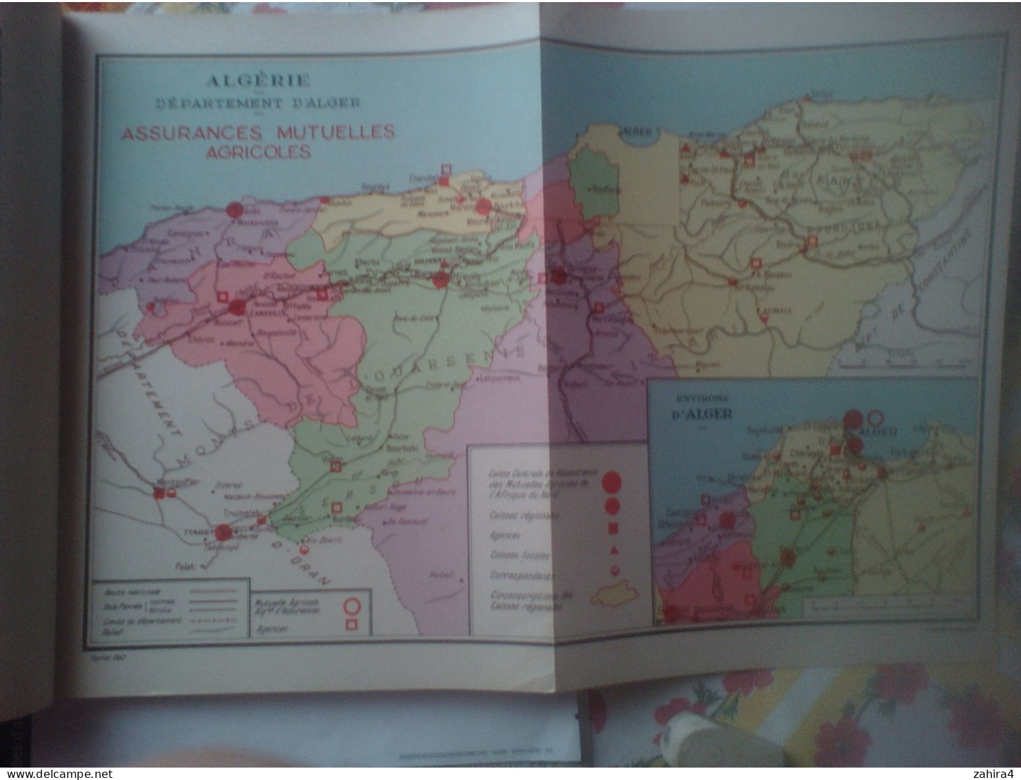Dédicacé par ? Atlas Mutualité Agricole Afrique du Nord Algérie Tunisie Maroc 14 cartes déoliantes Chataigneau Juin Mons