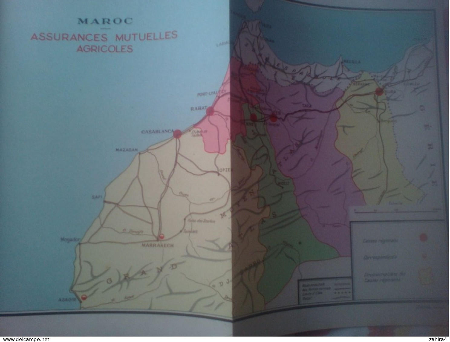 Dédicacé par ? Atlas Mutualité Agricole Afrique du Nord Algérie Tunisie Maroc 14 cartes déoliantes Chataigneau Juin Mons