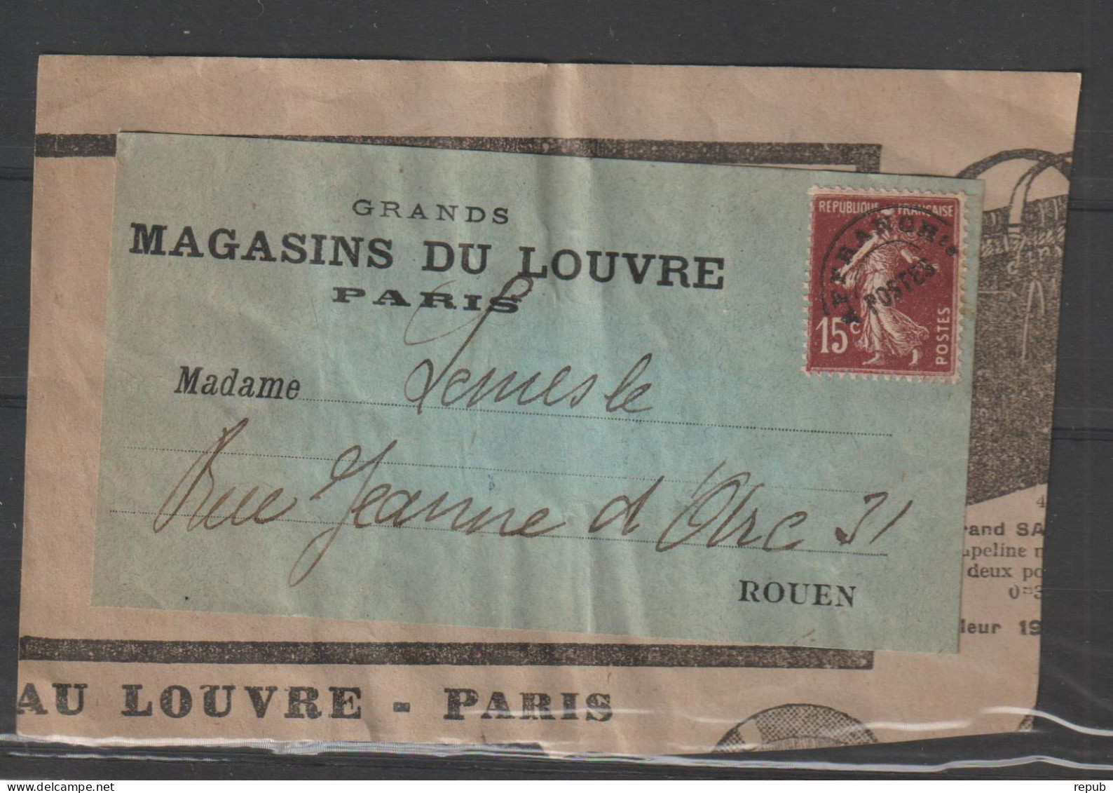 France étiquette Colis Magasin Du Louvre Avec Préo 53 Voir Scan Pour L'état - 1893-1947