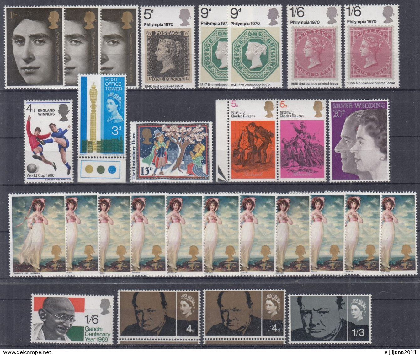 ⁕ GB / UK ⁕ QEII.  Collection Of 29v MNH - Collections