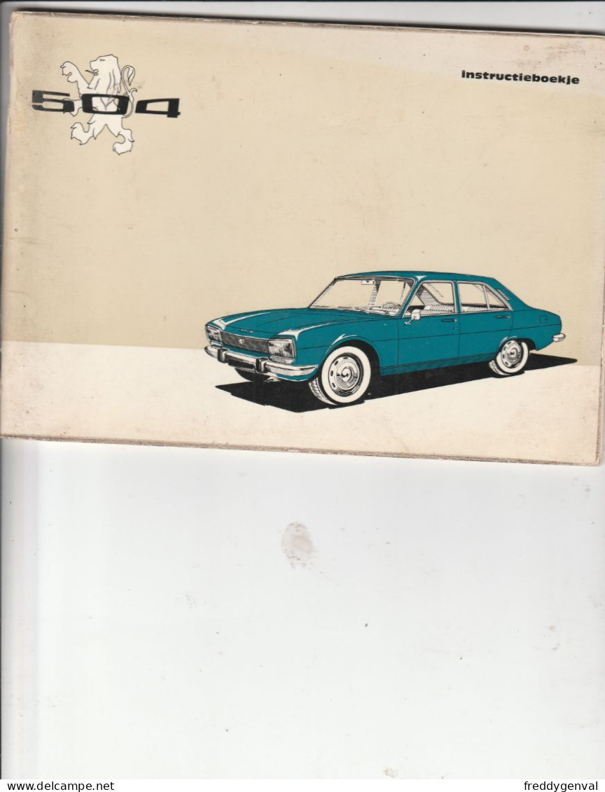 PEUGEOT  504 INSTRUCTIEBOEKJE - Pratique