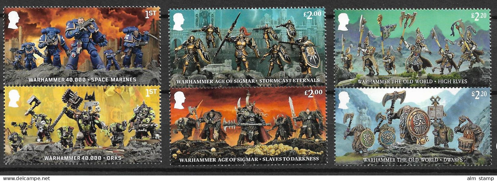 2023 Großbritannien Mi.5210-15 **MNH 40 Jahre Strategiespiel „Warhammer“ - Ungebraucht