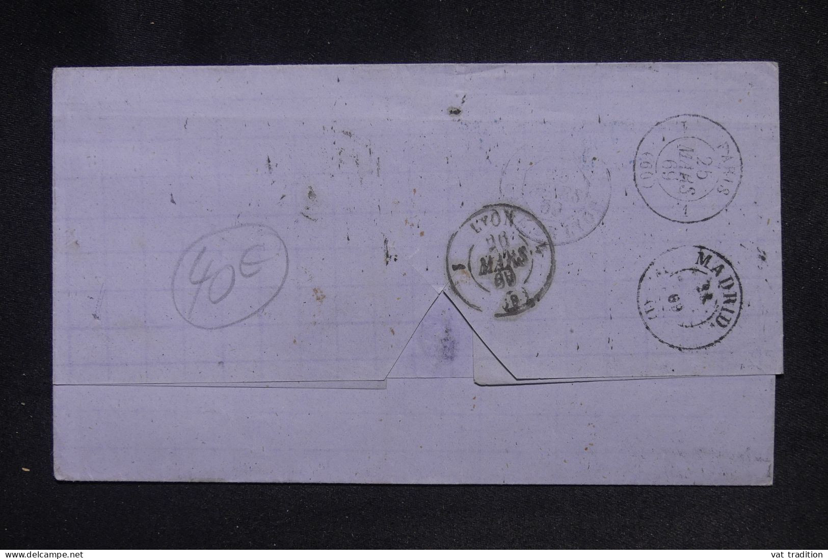 ESPAGNE - Lettre De Sévilla Pour La France En 1869 - L 147789 - Cartas & Documentos