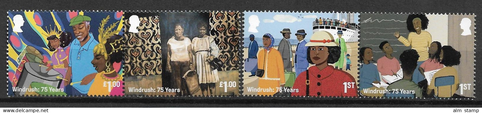2023 Großbritannien Mi. 5226-33 **MNH  75. Jahrestag Der Ankunft Des Schiffes „Empire Windrush“ Mit Westindischen Einwan - Unused Stamps