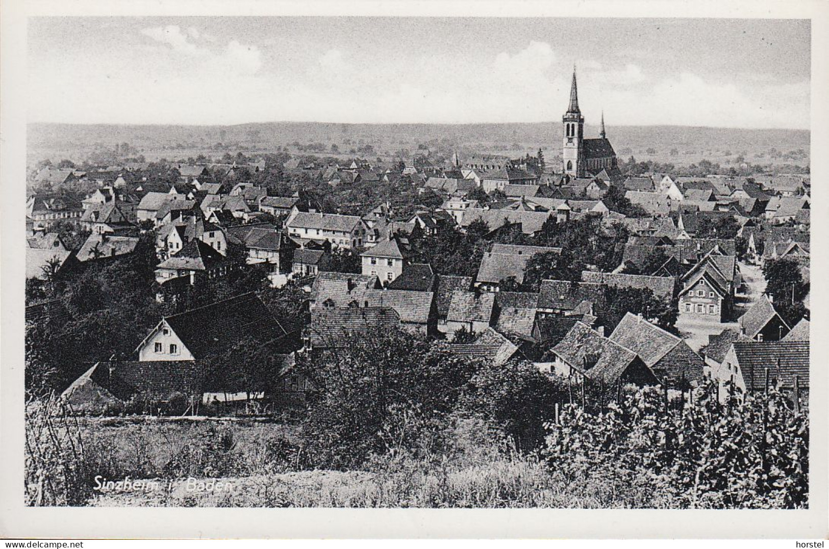 D-76547 Sinzheim In Baden - Alte Stadtansicht Mit Kirche - Sinsheim