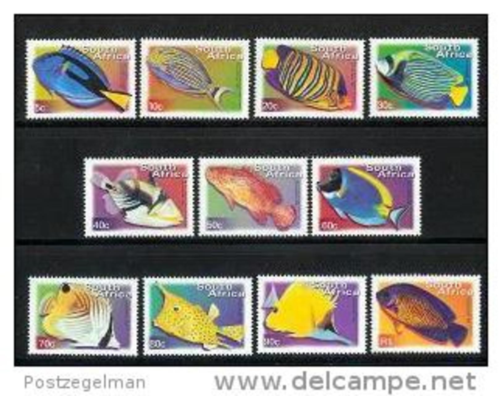 SOUTH AFRICA, 2001, Mint Never Hinged Stamp(s), Definitives Fishes (11 Stamps), Nr(s) 1285-1295 #6756-8 - Neufs