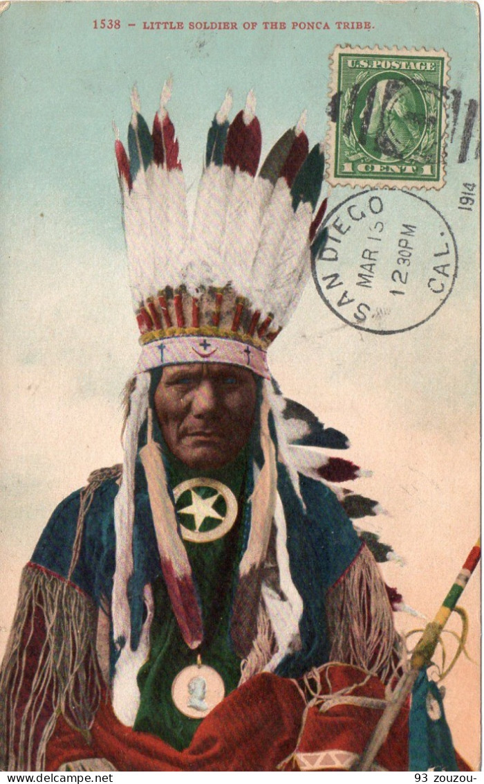 SAN DIEGO.  Little Soldier Of The Ponca Tribe. 1913. Carte Vierge - San Diego