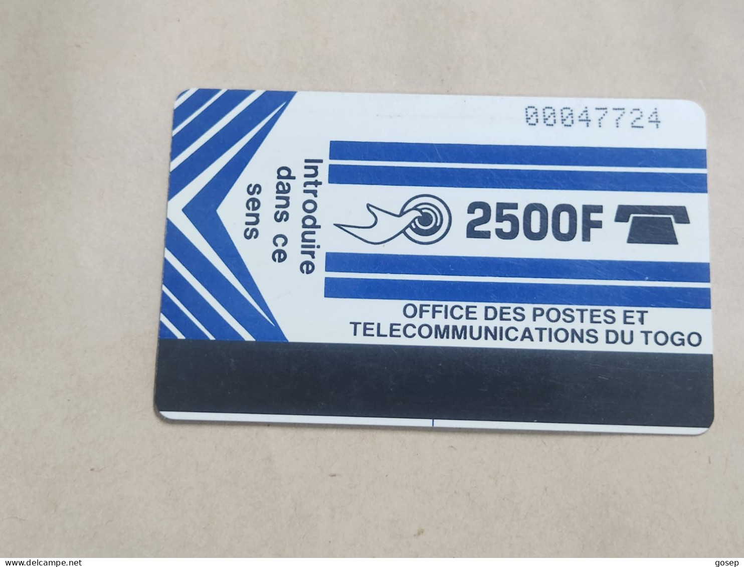 TOGO-(TG-OPT-0001)-LOGO 2500-DARK BLUE-(23)-(2500units)-(00047724)-(tirage-10.000)-used Card+1card Prepiad Free - Togo