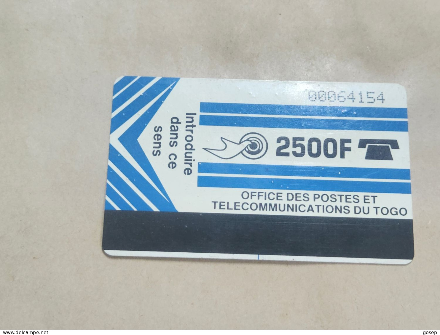 TOGO-(TG-OPT-0003)-LOGO 2500-DARK BLUE-(24)-(2500units)-(00064154)-(tirage-10.000)-used Card+1card Prepiad Free - Togo