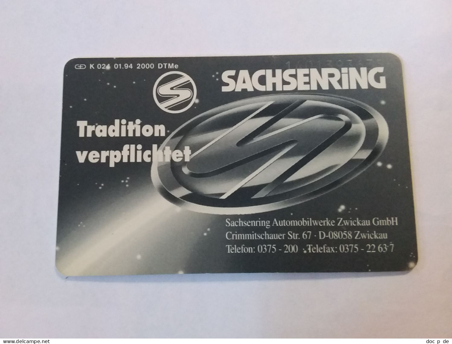 Germany - K 024 01/94 Sachsenring Car Auto Oldtimer Horch 853 Cabriolet - K-Series: Kundenserie