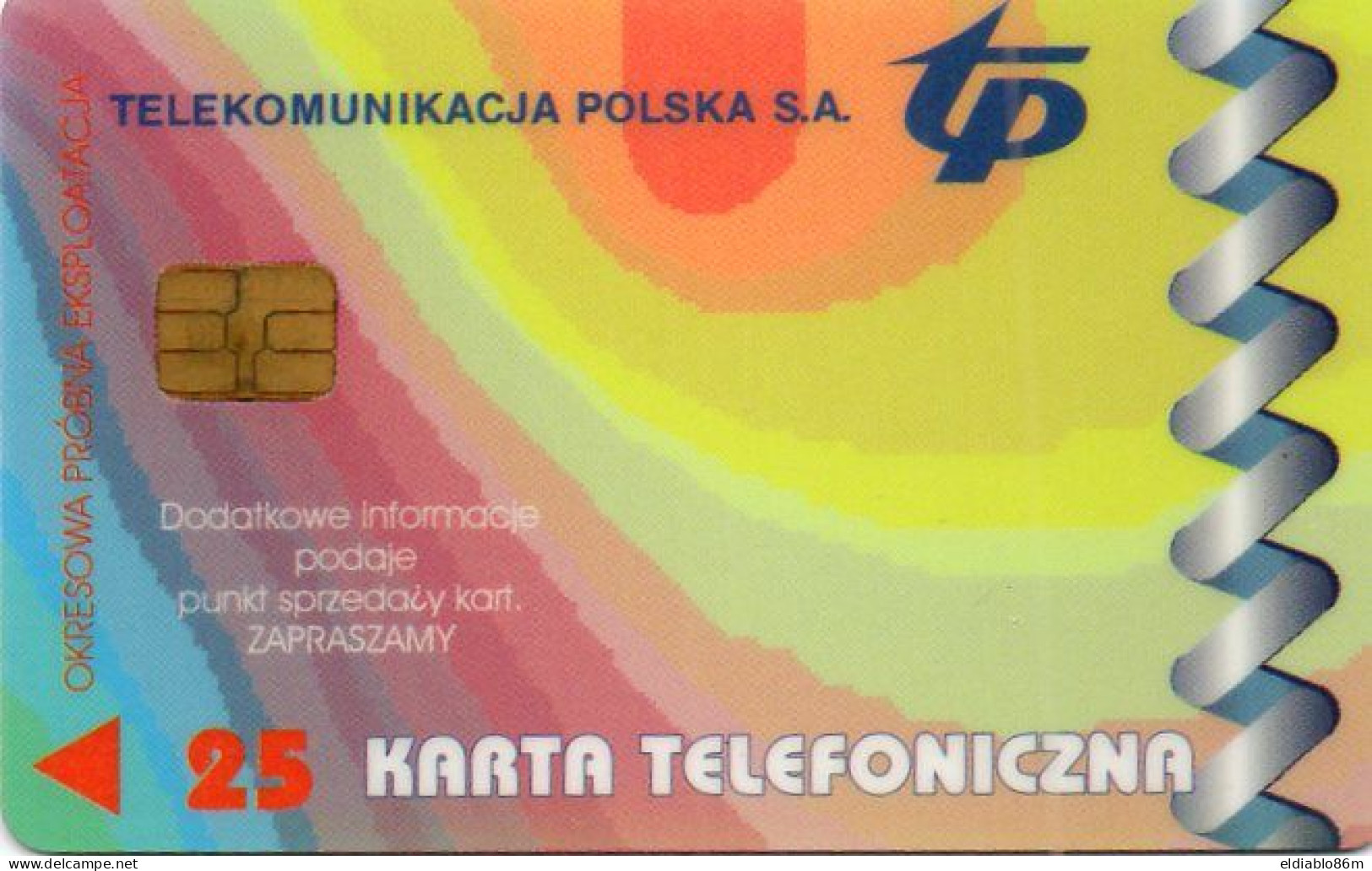 POLAND - CHIP CARD - TEST CARD - GDYNIA TADIRAN 25 UNITS - ISRAEL RELATED - HIGHLY USED - Pologne