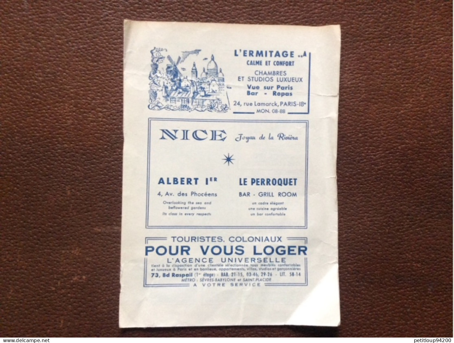 524 DOCUMENT COMMERCIAL Plan De Quartier De Paris  PUBLICITÉS Air France Et Autres  ANNEES 1950 - Deportes & Turismo