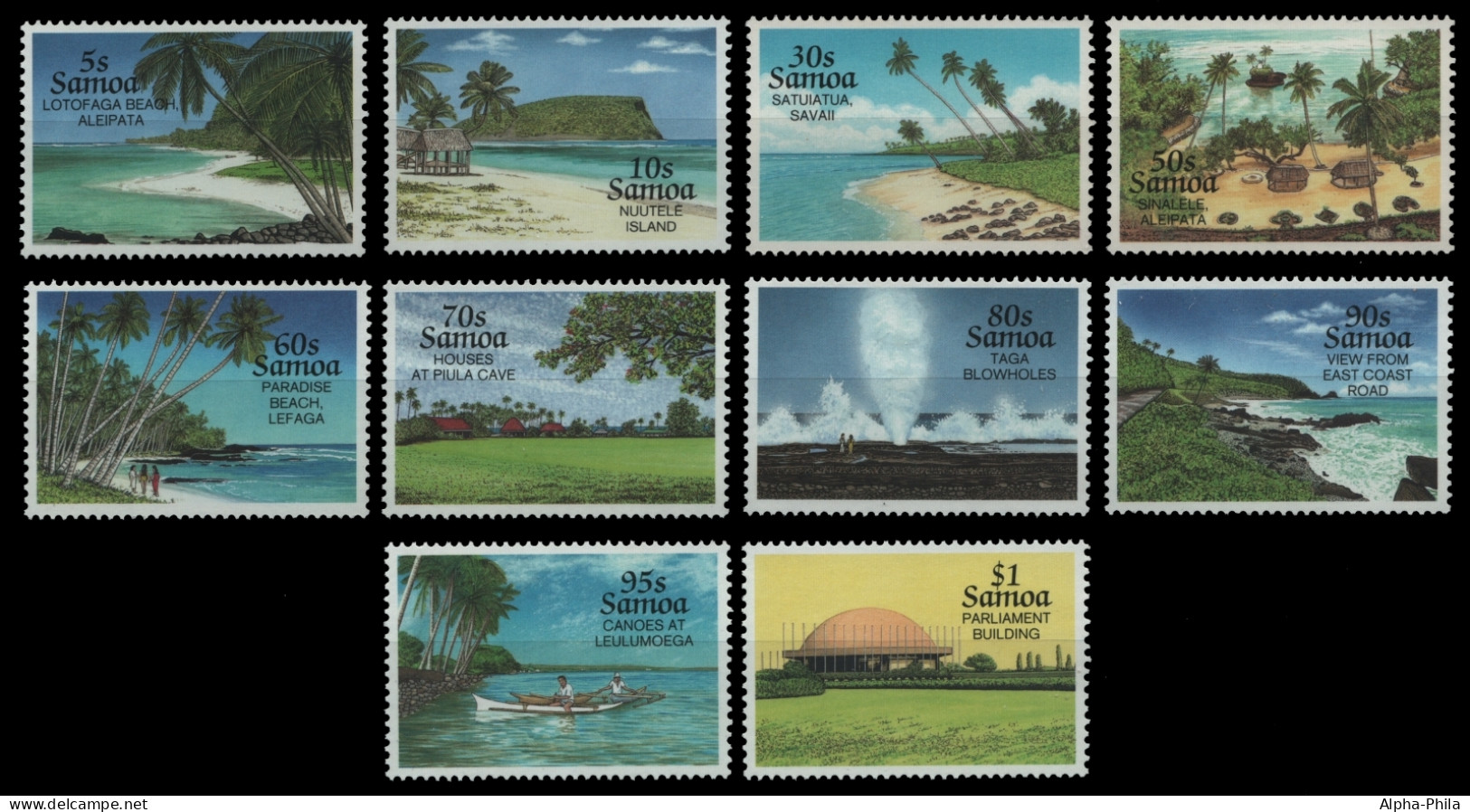 Samoa 1995 - Mi-Nr. 793-802 ** - MNH - Natur - Landschaften - Amerikaans-Samoa