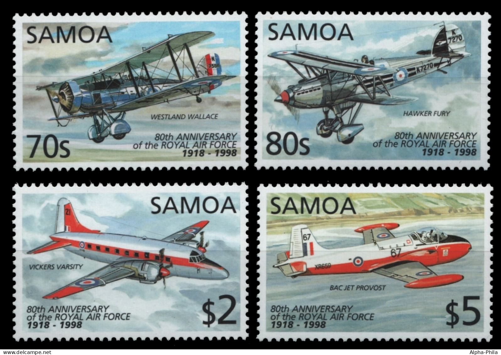 Samoa 1998 - Mi-Nr. 881-884 ** - MNH - Flugzeug / Airplanes - Samoa Americana