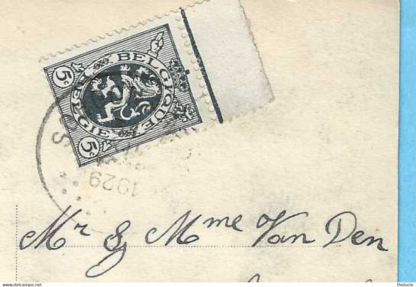 Carte Postale-Timbre COB 279- Lion Héraldique Mauquoy-5c-Oblitération 1929-Cachet Avec Date Inversée ?-CPA Fantaisie - 1929-1937 León Heráldico