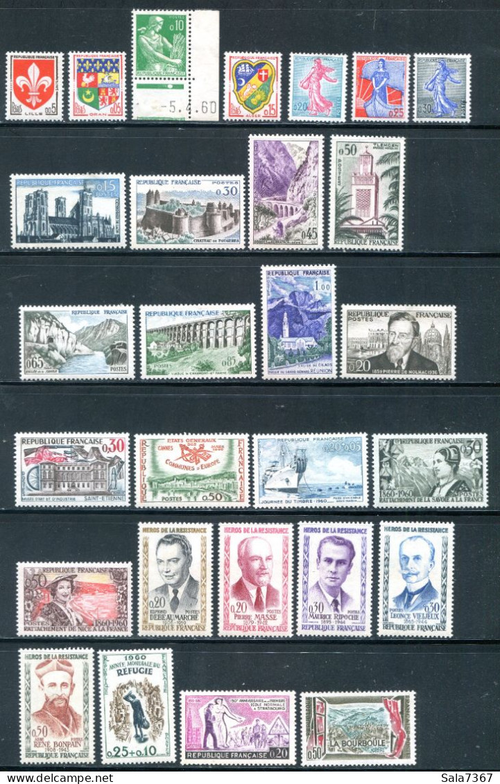 Année 1960 Neuve Sans Charnière ** (manque Le N°1255) - 1960-1969