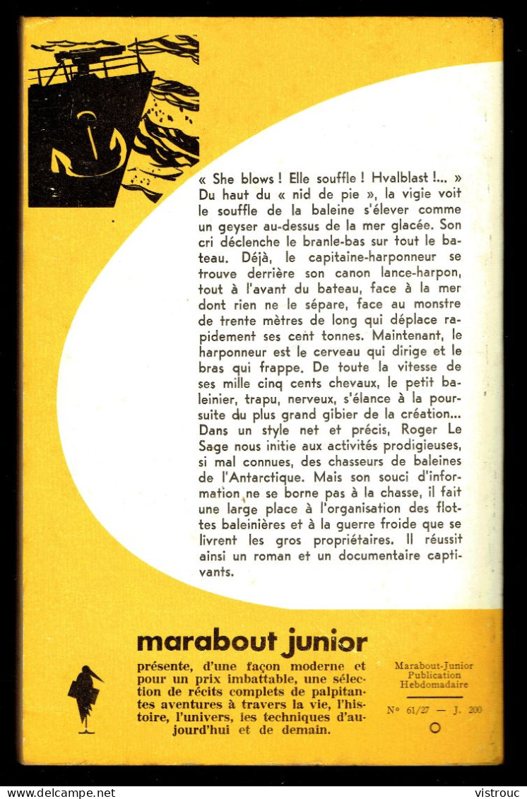 "Chasseurs De L'océan", Par Roger LE SAGE - MJ N° 200 - Récit - 1961. - Marabout Junior