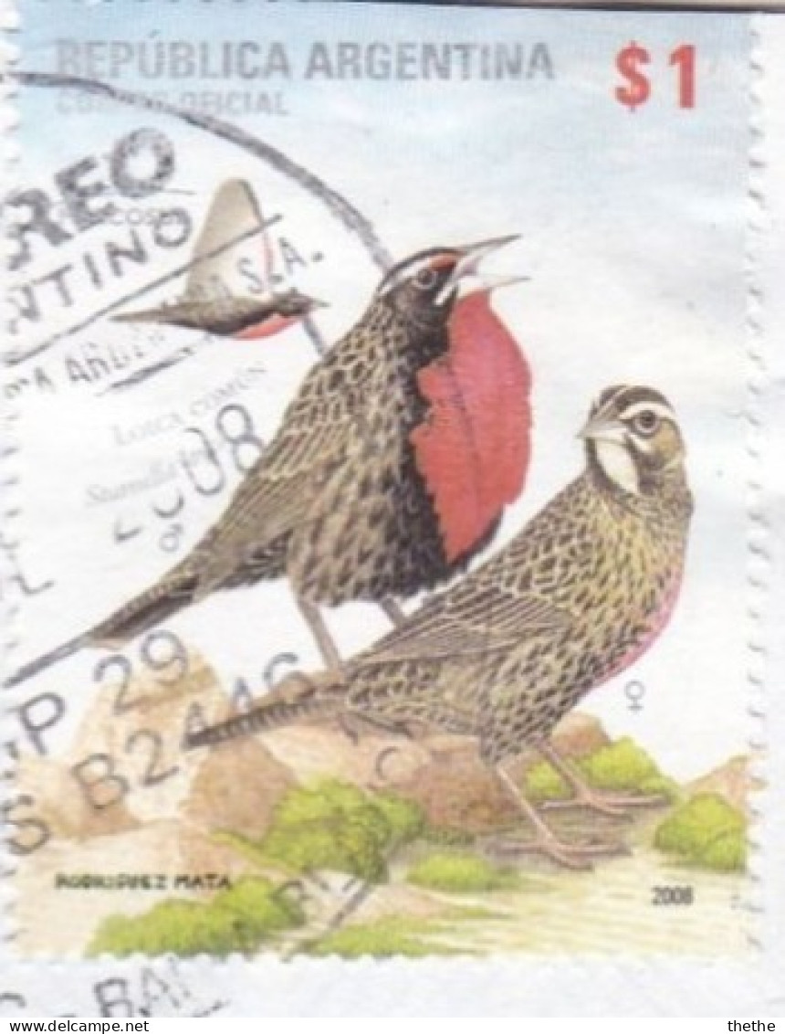 ARGENTINE -  Sturnelle à Longue Queue (Sturnella Loyca) - Used Stamps