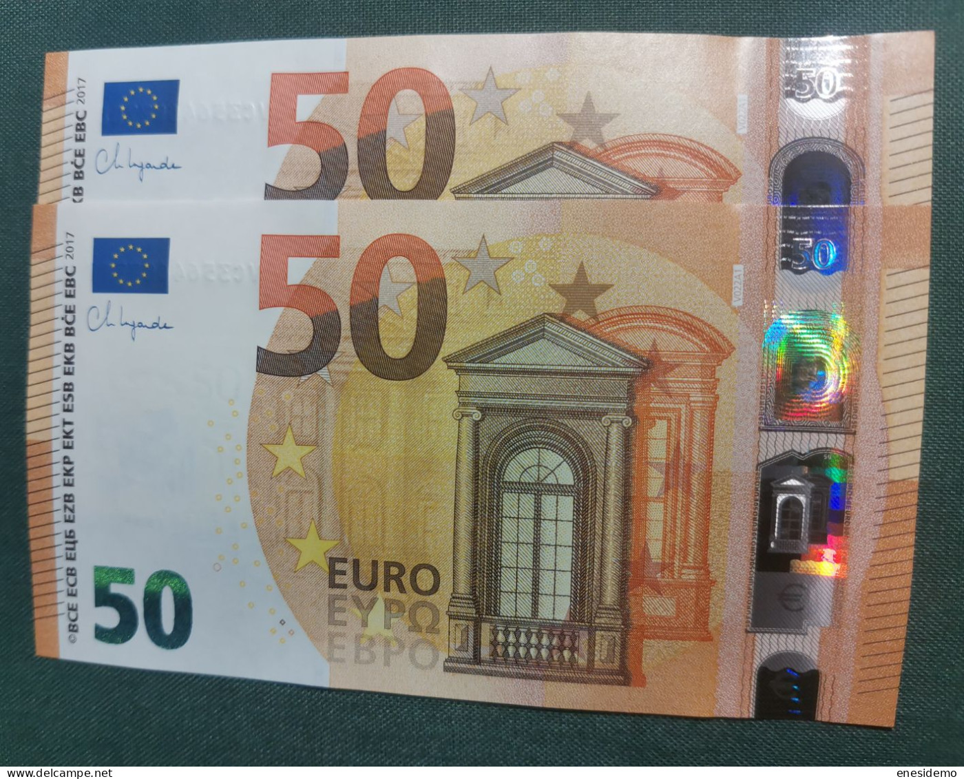50 EURO SPAIN 2017 LAGARDE V022A1 VC CORRELATIVE COUPLE SC FDS UNCIRCULATED PERFECT - 50 Euro