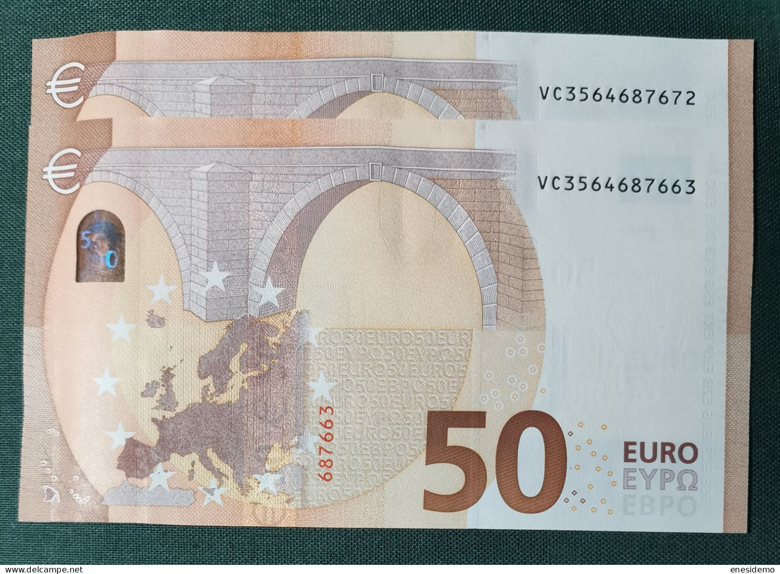 50 EURO SPAIN 2017 LAGARDE V022A1 VC CORRELATIVE COUPLE SC FDS UNCIRCULATED PERFECT - 50 Euro