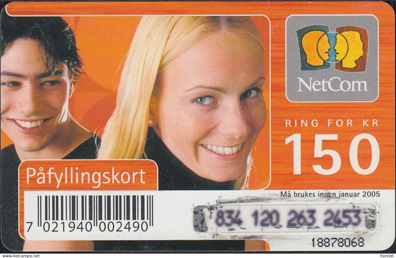 Norway - NetCom Couple Orange - 150 KR - Januar 2005 - Noorwegen