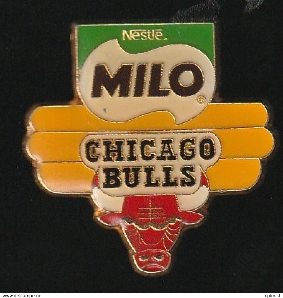 77188- Pin's..-Milo Nestlé.Les Bulls De Chicago Sont Une Franchise Professionnelle De Basketball - Basketball