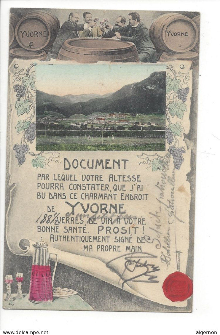 31531 - Yvorne  ...verres De Vin à Votre Bonne Santé. Prosit ! J'ai Bu Dans Ce Charmant Endroit 1910 - Yvorne