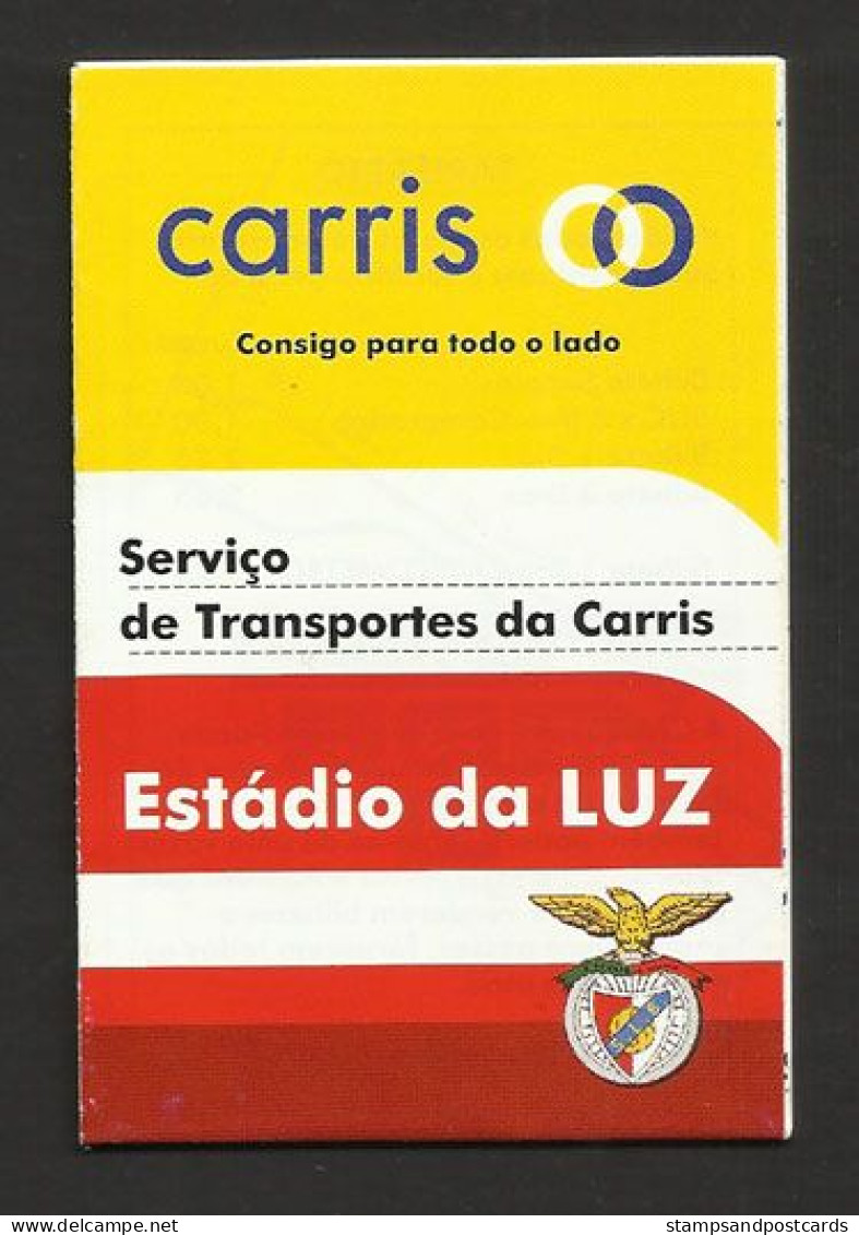 Portugal Carris Bus Lisbonne Plan Réseau Stade Benfica Football 2003 Lisbon Bus Network Plan Benfica Stadium Soccer - Europa