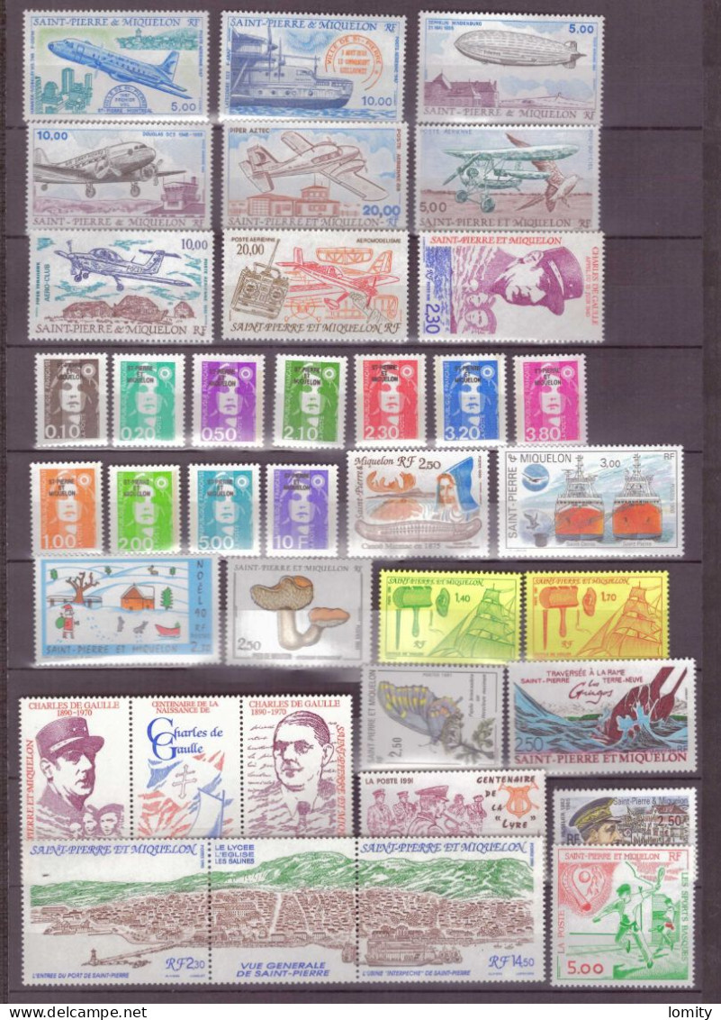 Saint Pierre Et Miquelon Lot Timbres Timbre Neuf ** Cote 232€ Vendu à 16% De La Cote , Après 1987 Dont Poste Aérienne - Collections, Lots & Series