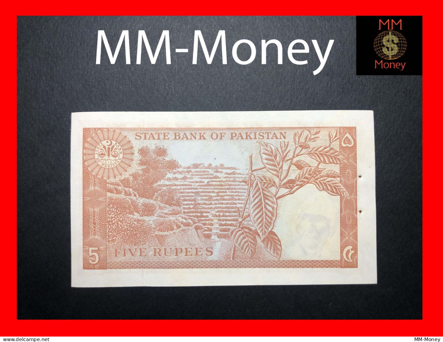 PAKISTAN 5 Rupees  1972  P. 20   P.h.   "sig. G.I. Khan"   UNC - Pakistan