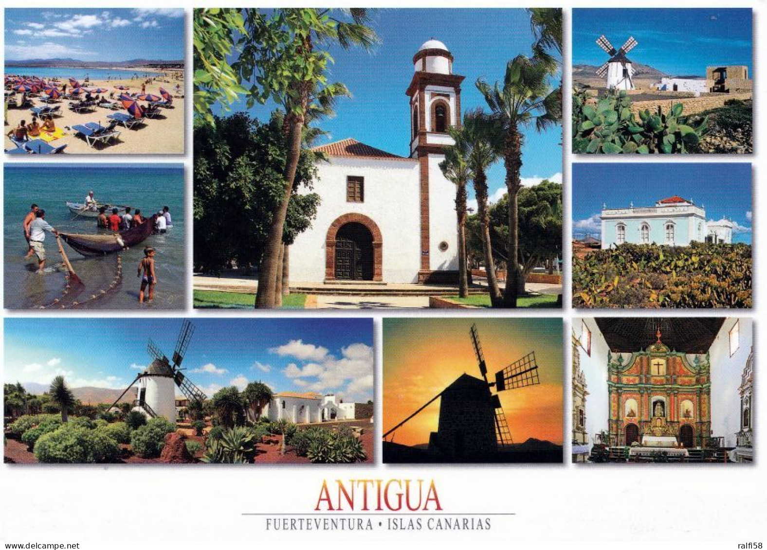 1 AK Insel Fuerteventura * Mehrbildkarte Von Antigua - U.a. Die Kirche Iglesia Nuestra Señora De La Antigua * - Fuerteventura