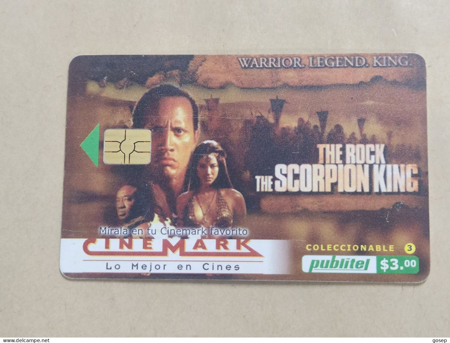 EL-SALVADOR-(ELS-PUB-053)-THE SCORPION KING-COLECOINABLE-(4)-($ 3.00)-(0022335847)-used Card+1card Prepiad Free - Salvador