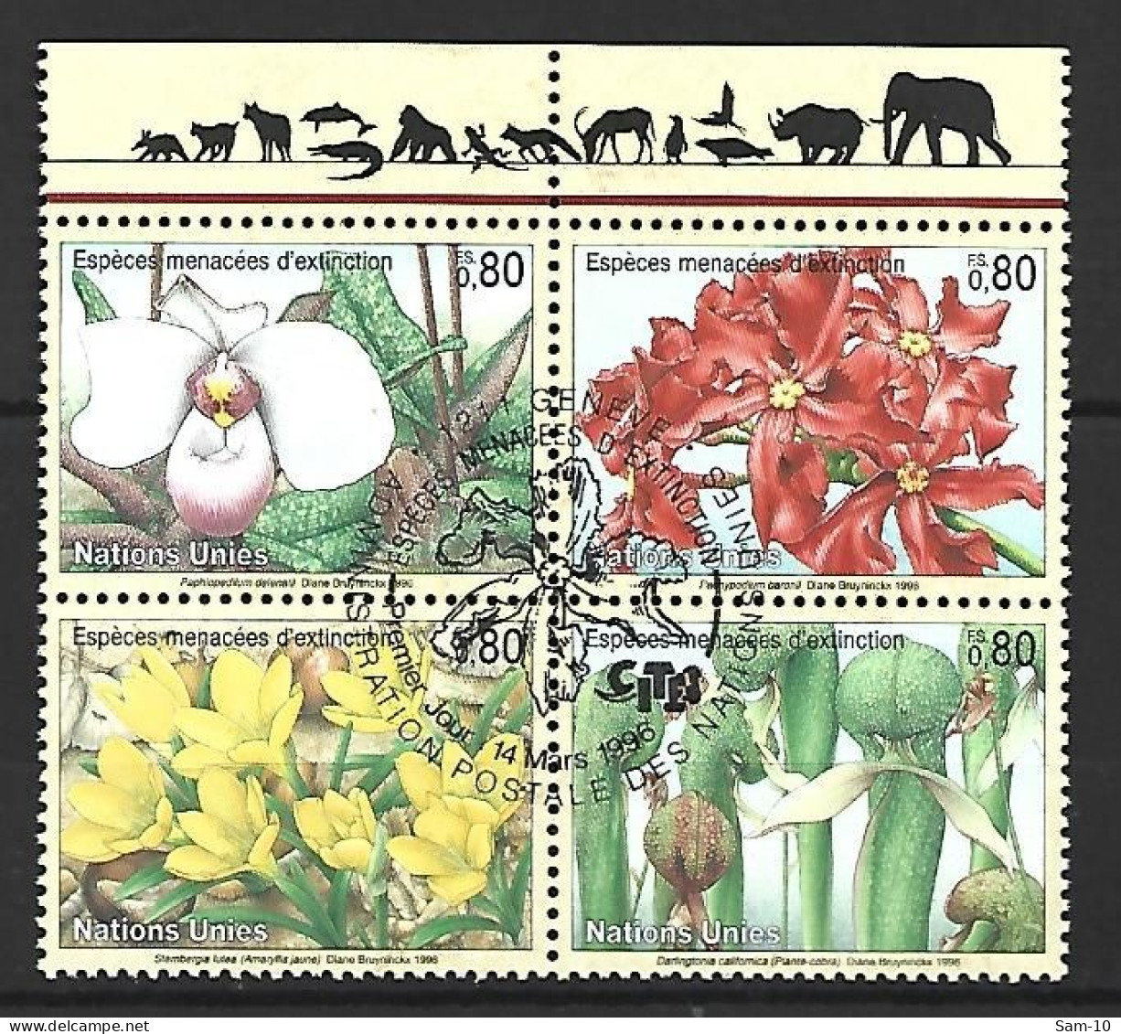 Timbre  Nation Unie Généve En  Oblitere N 308/311 En Blocs - Used Stamps