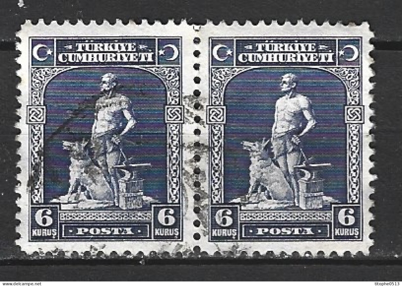 TURQUIE. N°747 Oblitéré De 1929. Bon Kurd Et Son Loup. - Used Stamps
