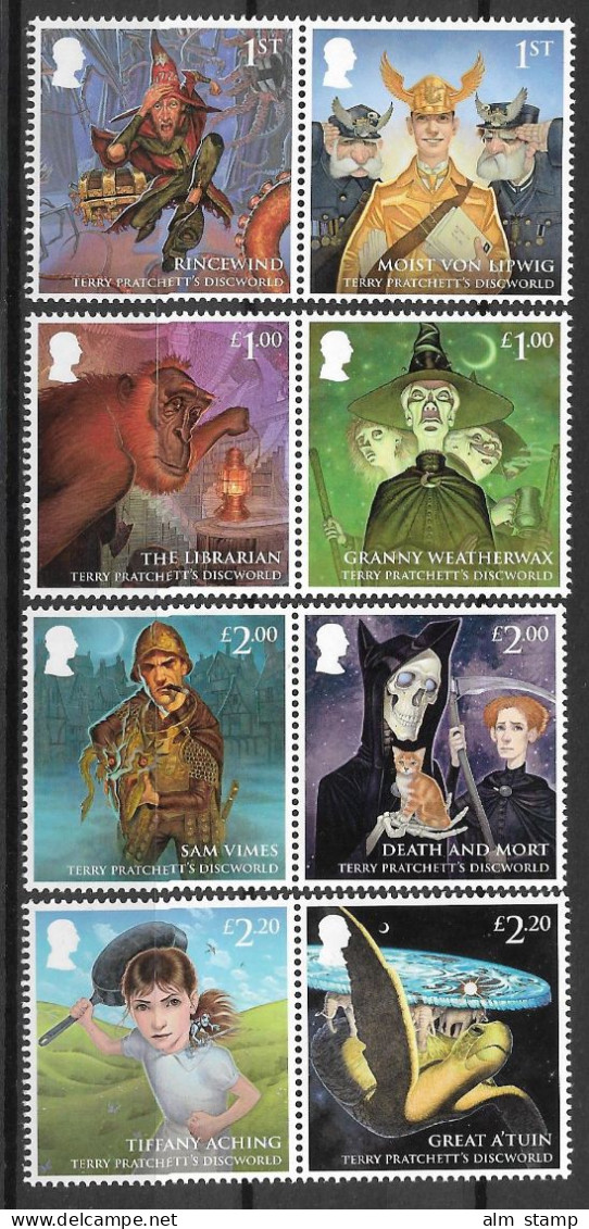 2023 Großbritannien Mi. 5254-61 **MNH    40 Jahre Scheibenwelt-Romane - Unused Stamps